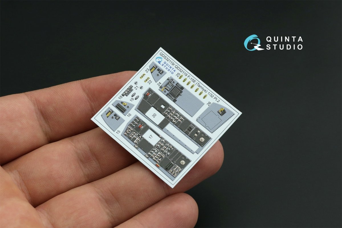 Quinta Studio QDS-32119 F-15E 3D-Printed &amp;amp; coloured Interior on decal paper ( Tamiya ) (small version) 1/32 – zdjęcie 12