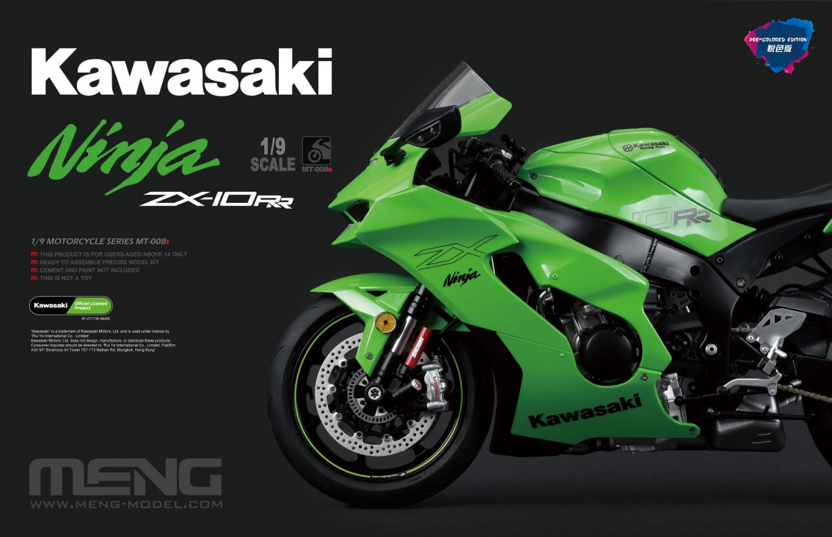 Meng Model MT-008s Kawasaki Ninja ZX-10RR Pre-Coloured Edition 1/9