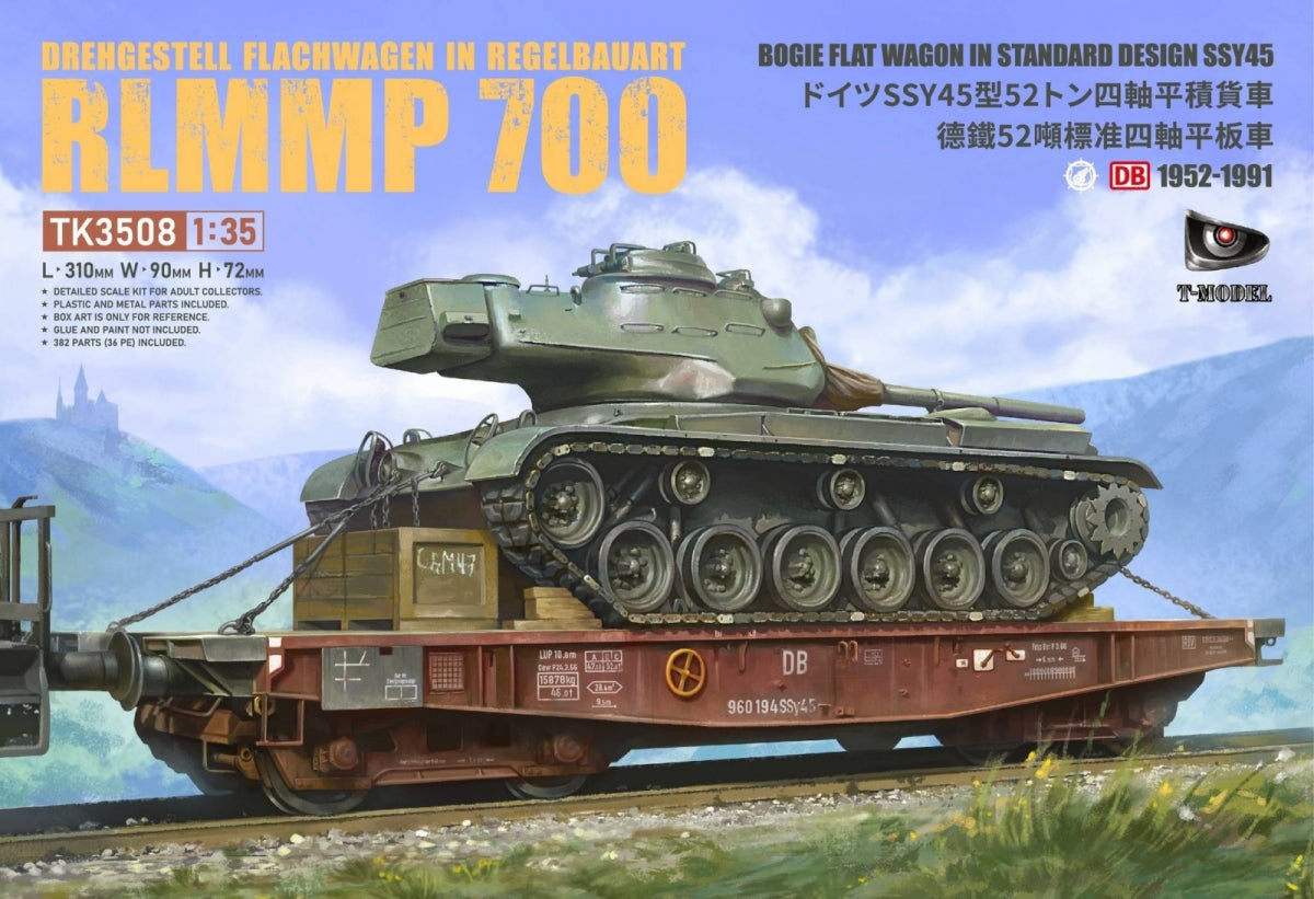 T-Model TK3508 Drehgestell Flachwagen in Regelbauart RLMMP700 (1952-1991) 1/35