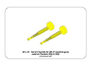 Aber 48L-32 Set of 2 Barrels for ZB 37 machine guns [used on Pz.35/38(t)] 1/48 – image 2