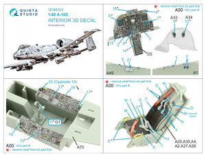 Quinta Studio QD48323 A-10C 3D-Printed &amp;amp; coloured Interior on decal paper (Academy) 1/48 – zdjęcie 2