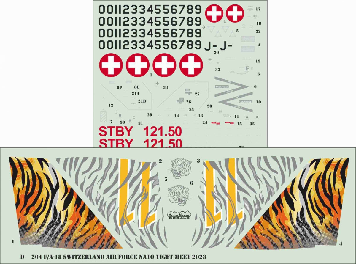 ModelMaker Decals D48204 F/A-18C Switzerland Air Force, NATO Tiger Meet 2023 1/48 – zdjęcie 2