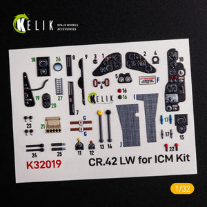 KELIK K32019 CR.42 LW - Interior 3D Decal for ICM kit 1/32 – zdjęcie 2