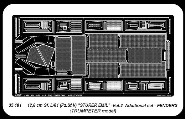 Aber 35181 German tank destroyer 12.8 cm Sf. L/61 (Pz.Sf.V) Sturer Emil- vol. 2 - additional set - fenders (1/35) – image 4