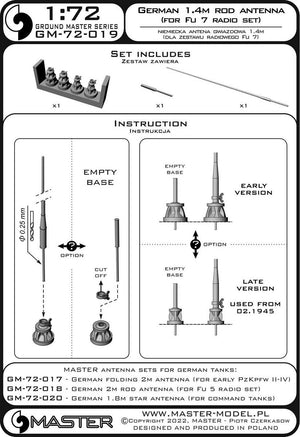 Master GM-72-019 German WWII 1,4m rod antenna (for Fu 7 radio set) (1pc) 1/72 – zdjęcie 7
