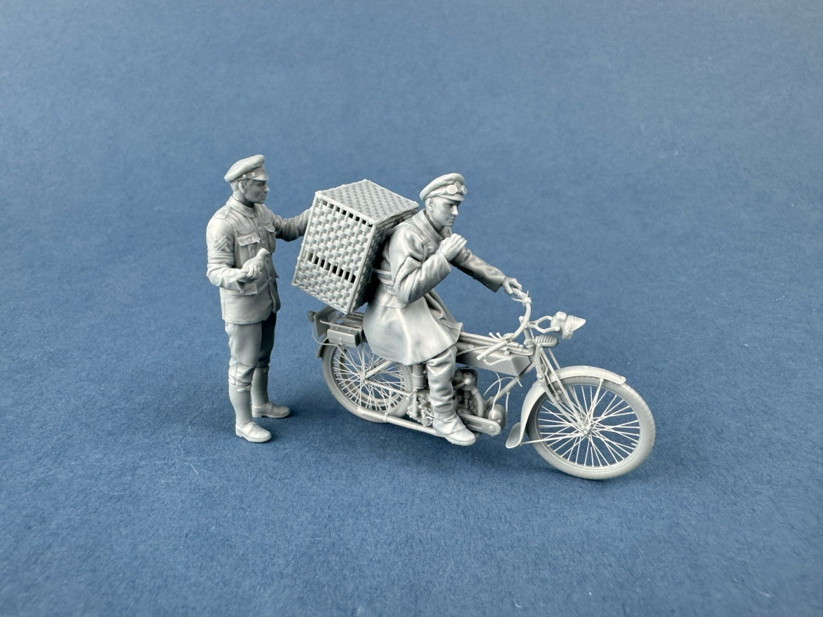 Copper State Models F32-062 British Dispatch Rider taking carrier pigeons to the front line 1/32 – zdjęcie 3