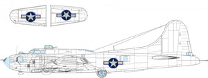 Eduard EX1055 B-17F US national insignia w/ blue outline EDUARD 1/48