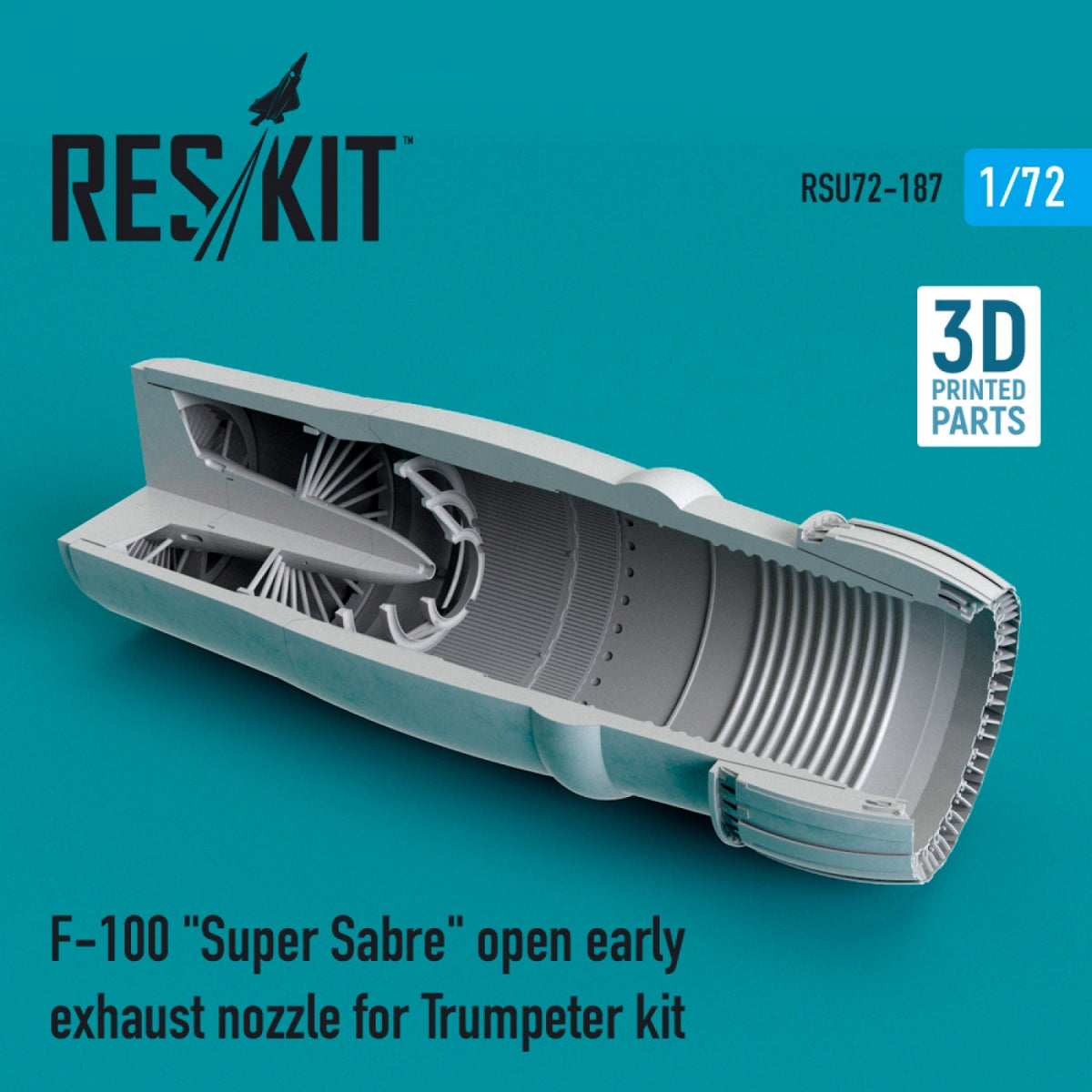 RESKIT RSU72-0187 F-100 &amp;quot;SUPER SABER&amp;quot; OPEN EARLY EXHAUST NOZZLE FOR TRUMPETER KIT 1/72 – image 2