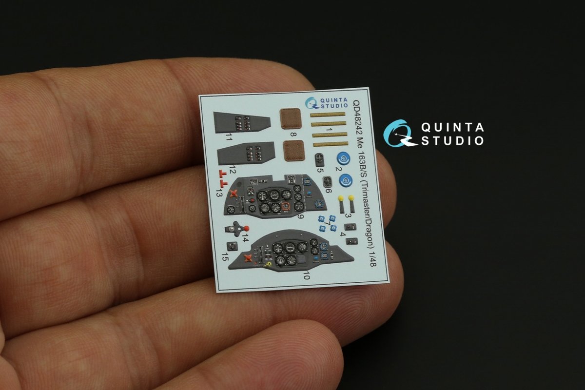 Quinta Studio QD48242 Me 163B/S 3D-Printed &amp;amp; coloured Interior on decal paper (Dragon) 1/48 – zdjęcie 4