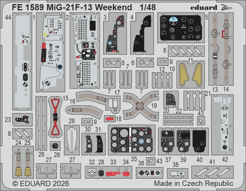 Eduard FE1589 MiG-21 F-13 - Zoom Set Eduard Weekend Edition Kit 1/48