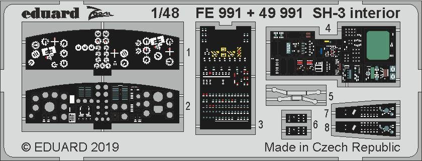 Intérieur du SH-3 FE991 d'Eduard au 1/48 HASEGAWA