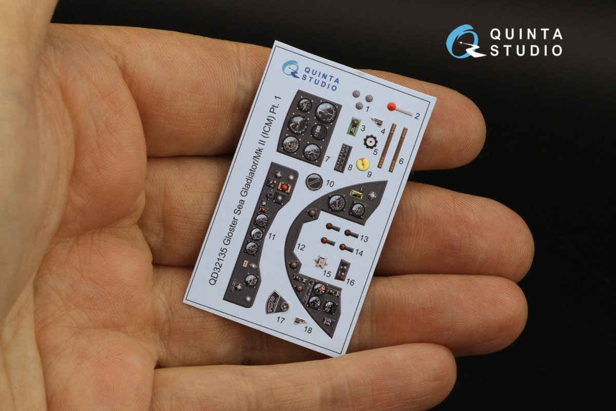 Quinta Studio QD32135 Gloster Gladiator Mk II 3D-Printed &amp;amp; coloured Interior on decal paper (ICM) 1/32 – zdjęcie 9