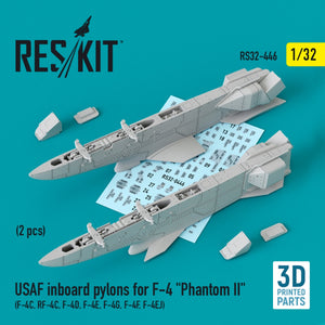RESKIT RS32-0446 USAF INBOARD PYLONS FOR F-4 &amp;quot;PHANTOM II&amp;quot; (2 PCS) (F-4С, RF-4С, F-4D, F-4Е, F-4G, F-4F, F-4EJ) (3D PRINTED) 1/32