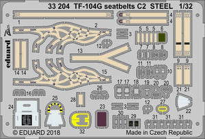 Eduard 33204 TF-104G seatbelts C2 STEEL ITALERI 1/32 – zdjęcie 2