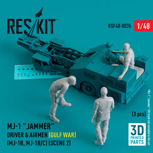 RESKIT RSF48-0035 MJ-1 Jammer Driver airmens (Gulf War) (MJ-1B, MJ-1B/C) (scene 2) (3 pcs) (3D Printed) 1/48 – image 2