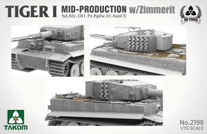Takom 2198 Tiger I Mid-Production w/Zimmerit Sd.Kfz. 181 Pz.Kpfw. VI Ausf. E 1/35 – image 3