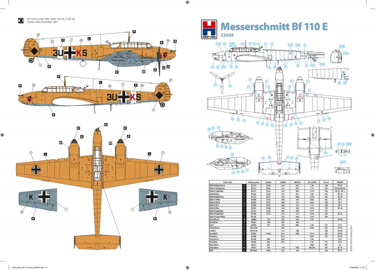 Hobby 2000 32008 Messerschmitt Bf 110 E (Dragon + Cartograf + Mask) 1/32 – image 4