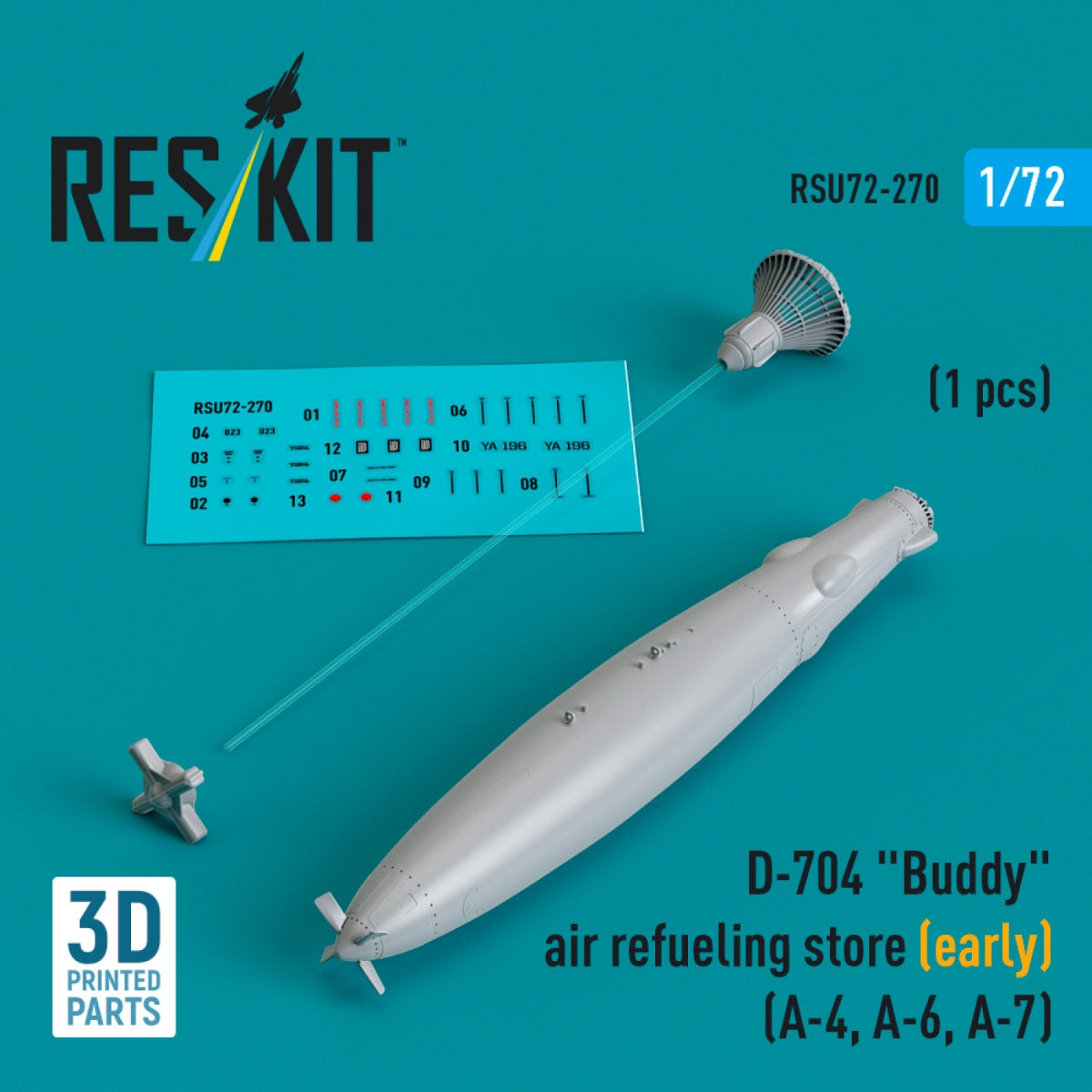RESKIT RSU72-0270 D-704 "Buddy" air refueling store (early) (1 pcs) (A-4, A-6, A-7) (3D Printed) 1/72