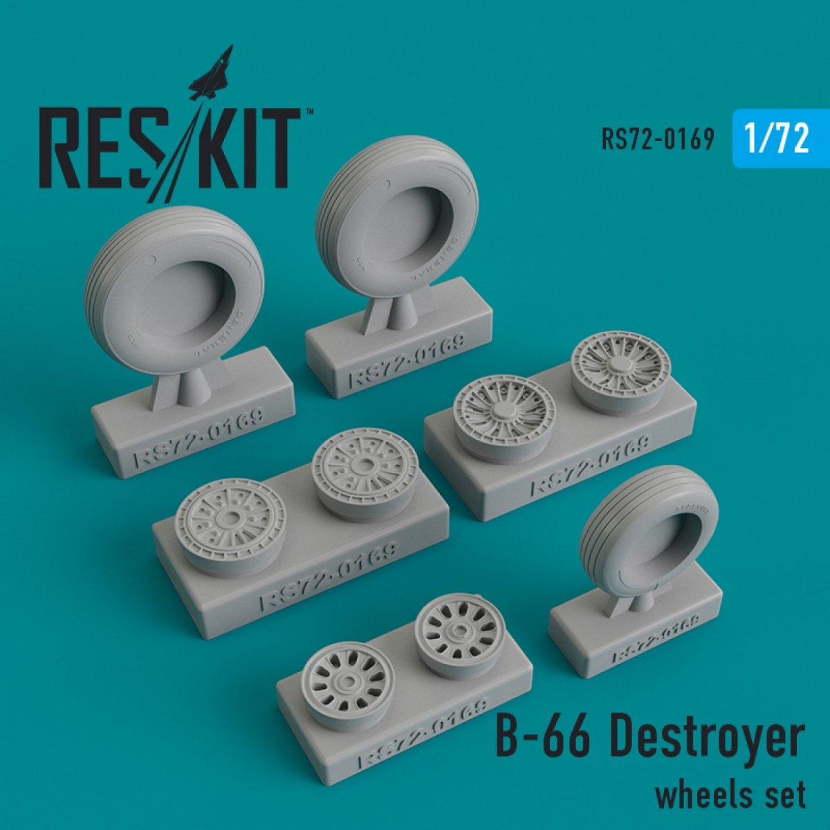 RESKIT RS72-0169 B-66 &amp;quot;DESTROYER&amp;quot; WHEELS SET 1/72