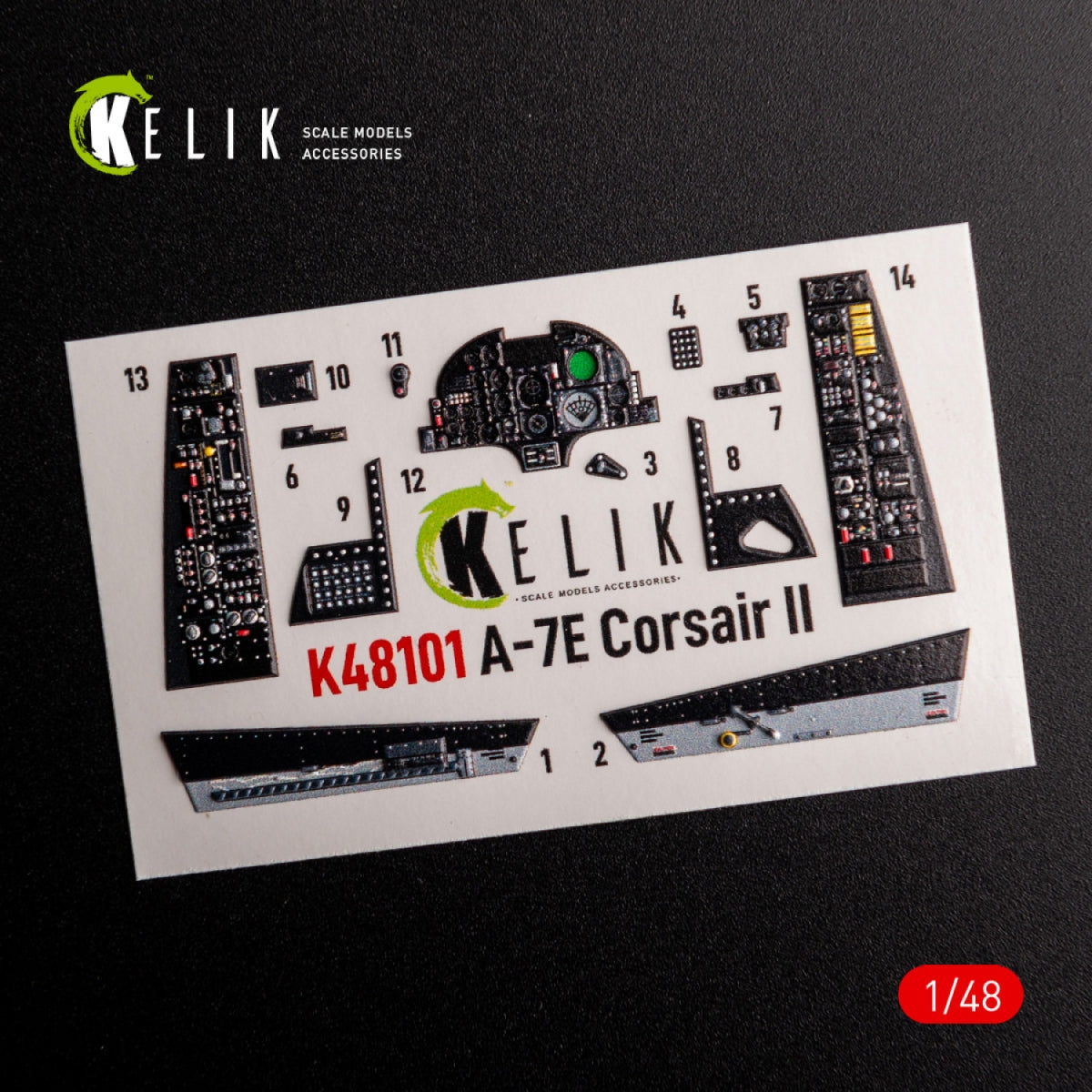 KELIK K48101 A-7E Corsair II- interior 3D decals for HobbyBoss kit 1/48 – image 2