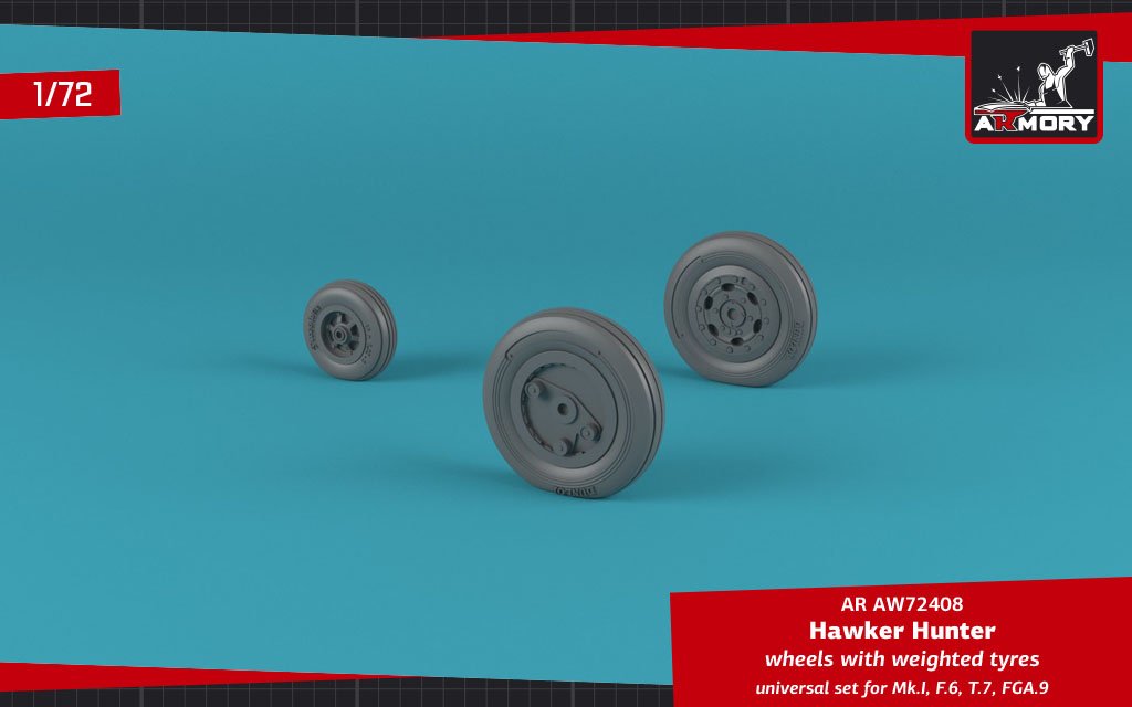 Armory Models AW72408 Hawker Hunter weighted wheels 1/72 – zdjęcie 3