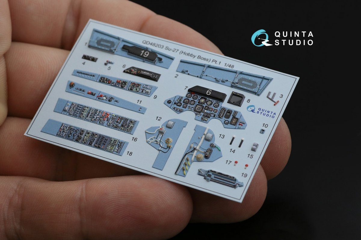 Quinta Studio QD48203 Su-27 3D-Printed &amp;amp; coloured Interior on decal paper ( Hobby Boss ) 1/48 – zdjęcie 10