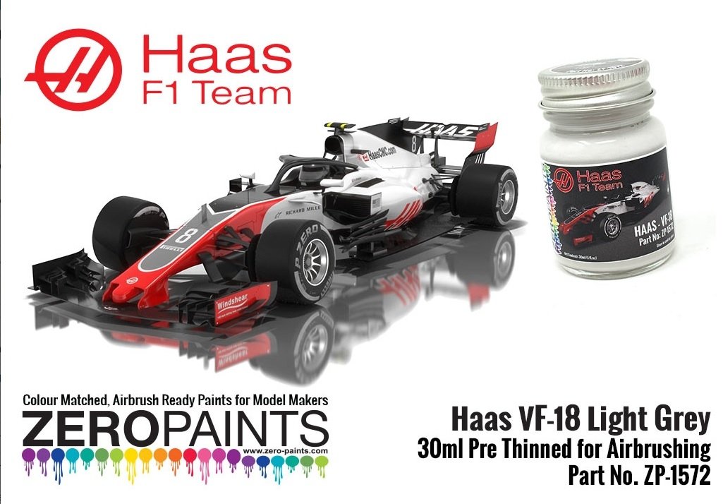 Zero Paints ZP-1575 Haas VF-18 Light Grey Paint 30ml