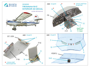 Quinta Studio QD48595 Antonov An-2 Colt 3D-Printed &amp;amp; coloured Interior on decal paper (Bilek) 1/48 – zdjęcie 2