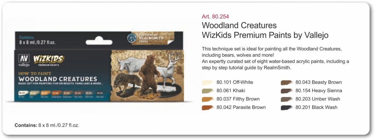 Vallejo 80254 Wizkids Woodland creatures Set 8x8ml – zdjęcie 2