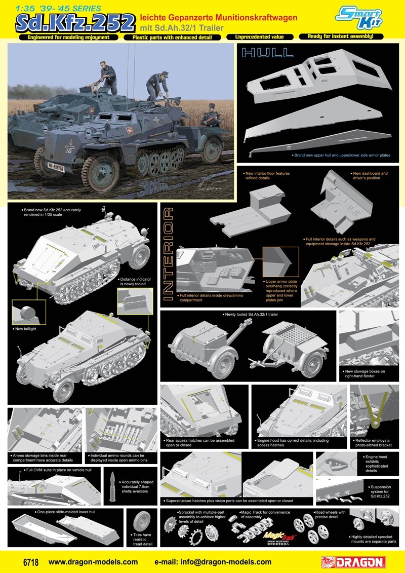Dragon 6718 Sd.Kfz.252 leichte Gepanzerte Munitionskraftwagen mit Sd.Ah.32/1 Trailer 1/35 – image 2