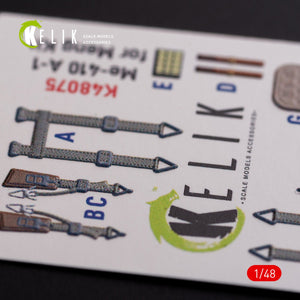 KELIK K48075 Messerschmitt Me-410 A1 interior 3D decals for Meng Model kit 1/48 – zdjęcie 8