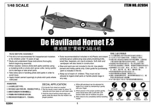 Trumpeter 02894 De Havilland Hornet F.3 – zdjęcie 3