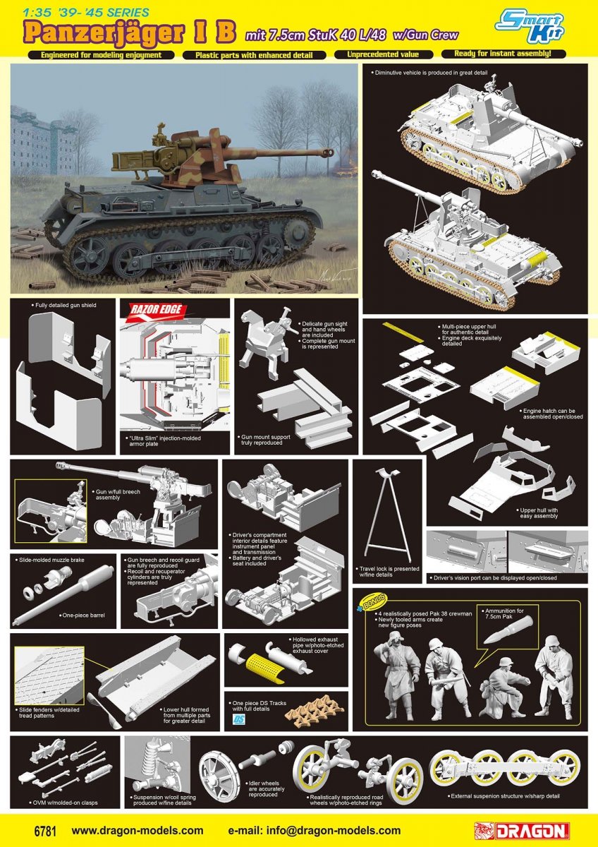 Dragon 6781 Panzerjager IB with StuK 40 L/48 - Smart Kit (1/35)