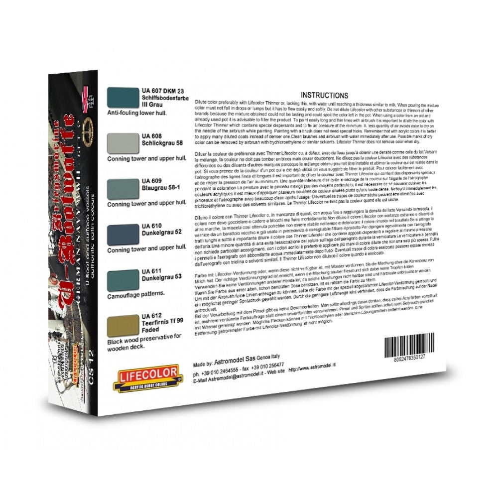 Lifecolor CS12 Acrylic paint set German Navy Set 2 6x22ml – zdjęcie 2