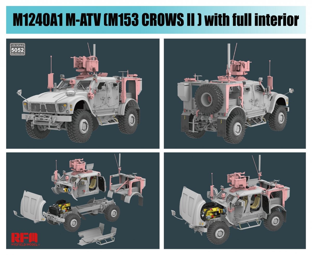 Rye Field Model 5052 M1240A1 M-ATV M153 CROWS II with full interior 1/35 – zdjęcie 2
