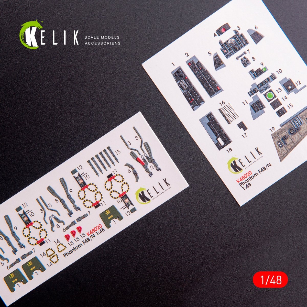 KELIK K48020 F-4B/N INTERIOR 3D DECALS FOR ACADEMY KIT 1/48 – zdjęcie 5