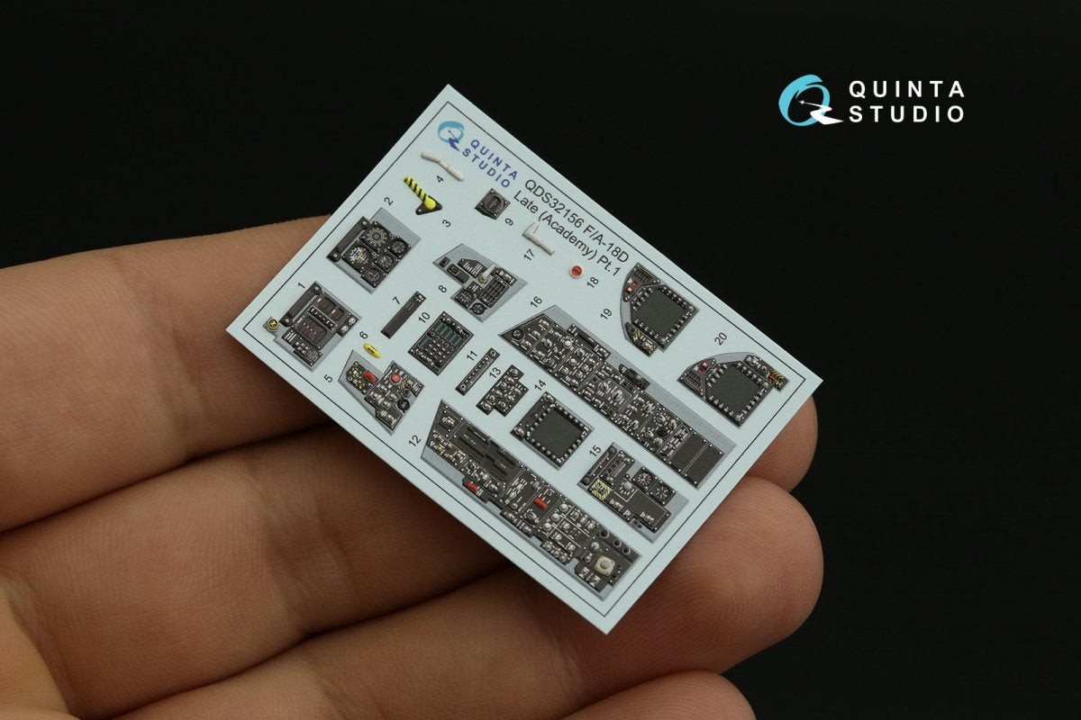Quinta Studio QD32156 F/A-18D late 3D-Printed &amp;amp; coloured Interior on decal paper (Academy) 1/32 – zdjęcie 9