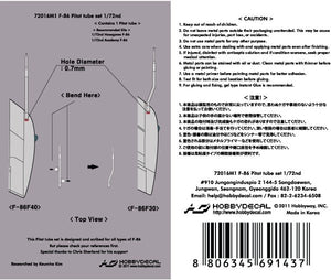 HobbyDecal MT72016V1 F-86 Pitot tube set 1/72 – image 2