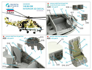 Quinta Studio QD48295 Mi-35M 3D-Printed &amp;amp; coloured Interior on decal paper (Zvezda) 1/48 – zdjęcie 2