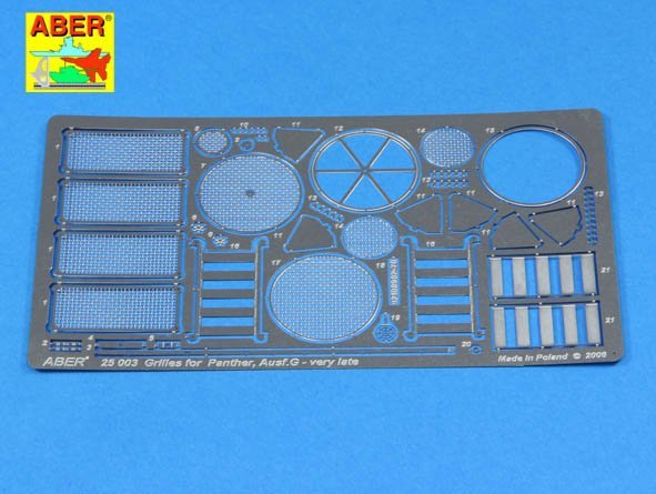 Aber 25003 Mesh for German Panther G tank (late) (ACA) (1/25)