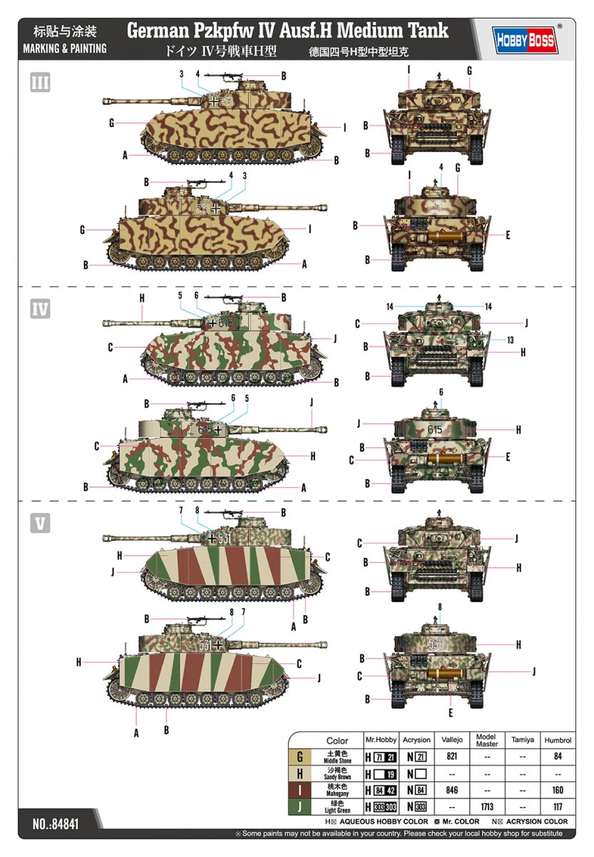 Hobby Boss 84841 German Pzkpfw IV Ausf.H Medium Tank 1/48 – zdjęcie 8