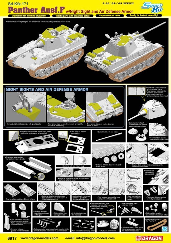 Dragon 6917 Panther Ausf.F w/Night Sight and Air Defense Armor 1/35 – zdjęcie 2