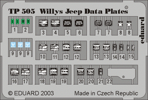 Eduard TP505 Willys Jeep 1/35