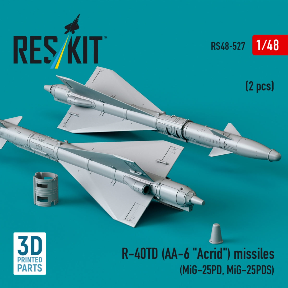 Missiles RESKIT RS48-0527 R-40TD (AA-6 « Acrid ») (2 pièces) (impression 3D) 1/48 – image 3