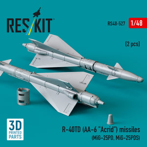 Missiles RESKIT RS48-0527 R-40TD (AA-6 « Acrid ») (2 pièces) (impression 3D) 1/48 – image 3