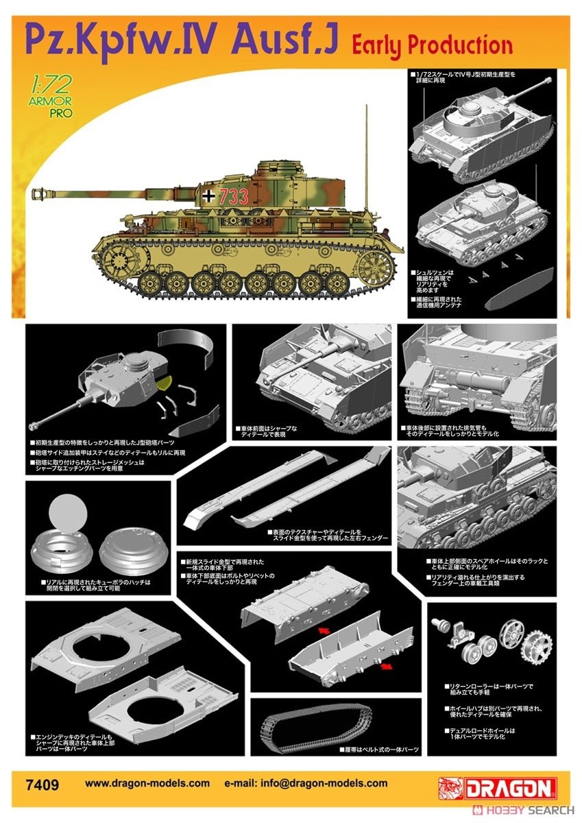 Dragon 7409 Pz.Kpfw.IV Ausf.J Early Production 1/72 – immagine 3