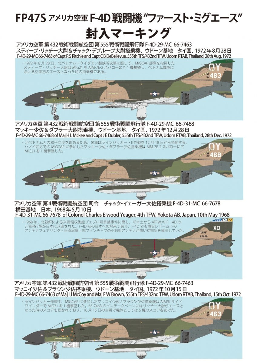 Fine Molds FP47S U.S. AIR FORCE F-4D Jet Fighter The First MiG Ace 1/72 – zdjęcie 2