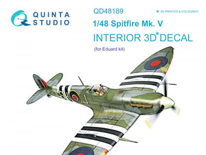 Quinta Studio QD48189 Spitfire Mk.V 3D-Printed &amp;amp; coloured Interior on decal paper (for Eduard kit) 1/48