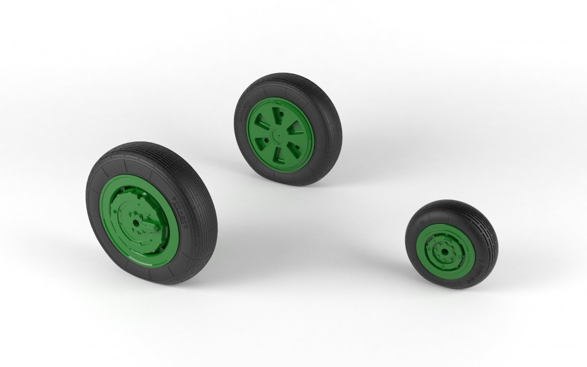 Armory Models AW48028 Mikoyan MiG-21 Fishbed wheels w/ weighted tires, mid production 1/48 – zdjęcie 5