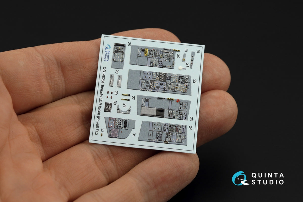 Quinta Studio QDS+48264 Tornado ECR Italian 3D-Printed coloured Interior on decal paper (Revell) (small version) (with 3D-printed resin parts) 1/48 – zdjęcie 8